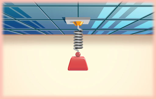 Denote the direction of the elastic spring force and or external force acting on a spring or spring balance.