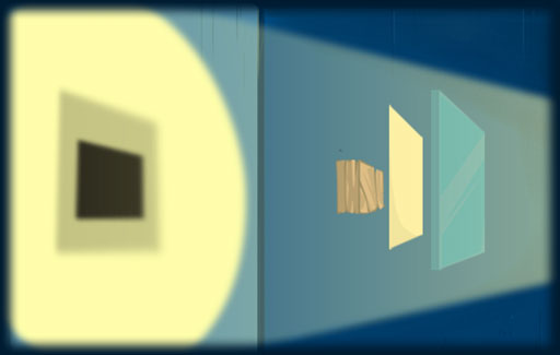 Predict and identify the correct shape of shadow formed by a fixed position.