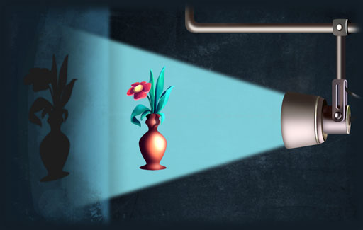 Predict and identify the correct size of shadow formed by a fixed position.