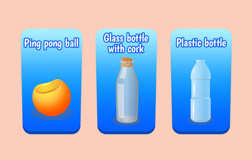 Explain observations of changes in the behaviour of a container when it is heated / cooled, using concepts of expansion / contraction of air/liquid in the container.