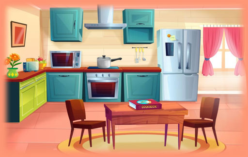 Suggest from simple observation of the picture of an object, the material that is used to make different parts of the object