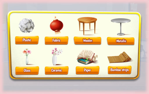 Identify items that are made of material with the same physical property as the object in question