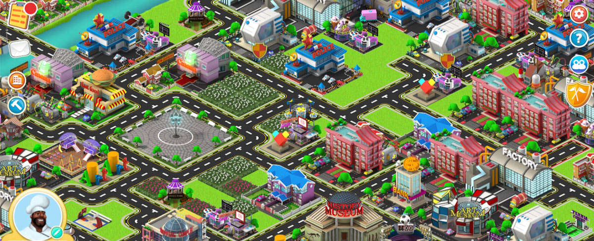STEAMValley game screenshot showing the townplan