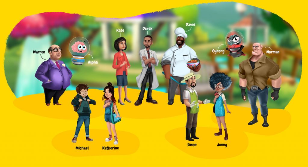 All the characters of STEAMValley game
